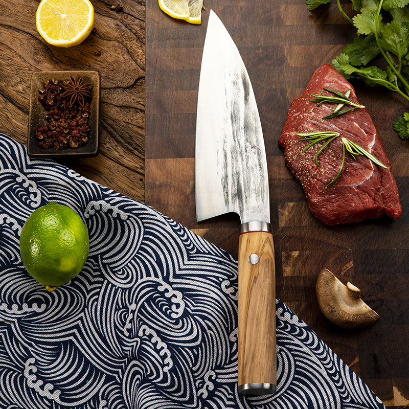 Professional Handmade Forged Kitchen Knife 5Cr15Mov High Carbon Steel Chef Nakiri Utility Knives Fish Meat Slicer with Olive Wood Handle