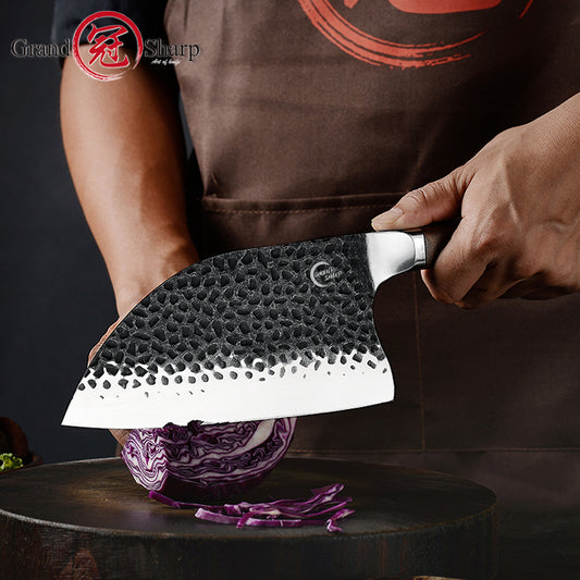 Handmade Forged 5cr15mov Steel Kitchen Knife 8 Inch Cleaver Knife Professional Butcher Knife Chef Knife Chopping Knives