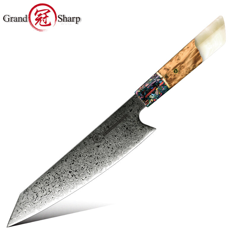 8 Inch Kiritsuke Knife 67 Layers AUS-10 Japanese Damascus Kitchen Chef Knife Kitchen Meat Fish Salmon Sashimi Sushi Knives
