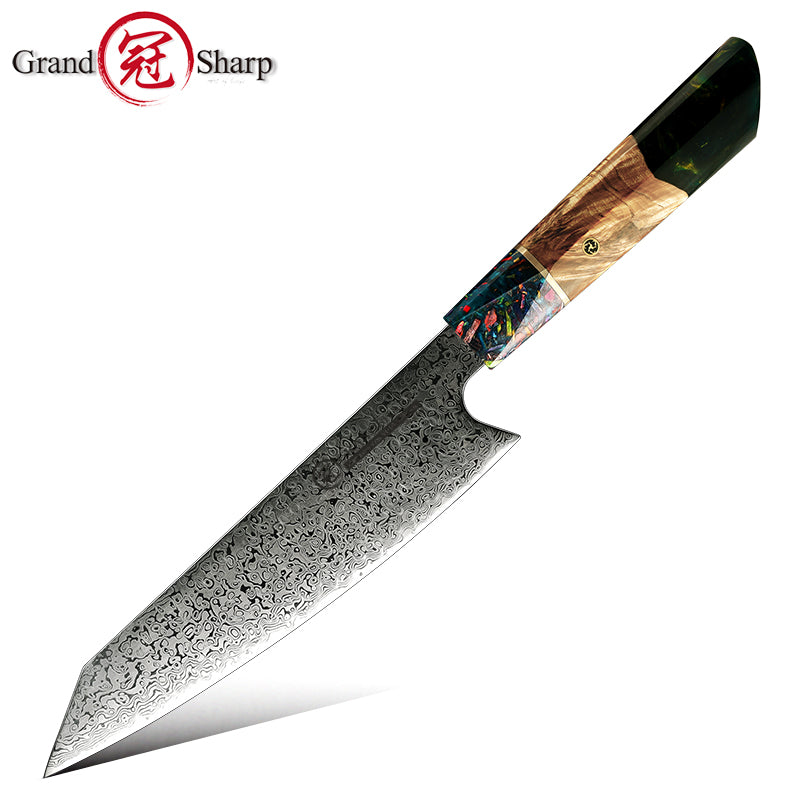 8 Inch Kiritsuke Knife 67 Layers AUS-10 Japanese Damascus Kitchen Chef Knife Kitchen Meat Fish Salmon Sashimi Sushi Knives