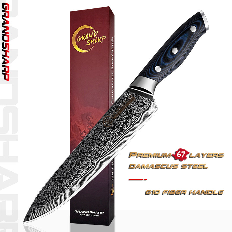 Damascus Kitchen Knives 67 Layers AUS-10 Japanese Steel Chef Santoku Boning Utility Slicing Knives