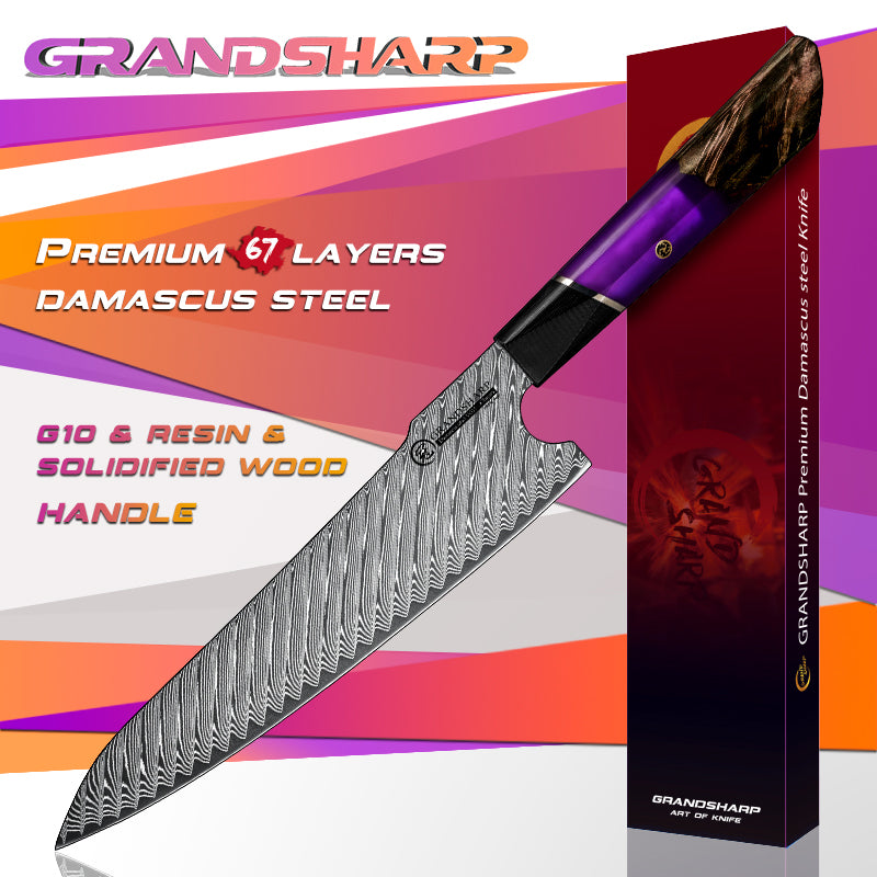 67 Layers Damascus Stainless Steel Japanese Chef Kitchen Knives Nakiri Santoku Knife Meat Slicer Vegetables Cutter