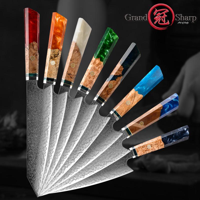 8.2 Inch Chef's Knife 67 Layers Japanese Damascus Kitchen Knife Kitchen Stainless Steel Tool Knives