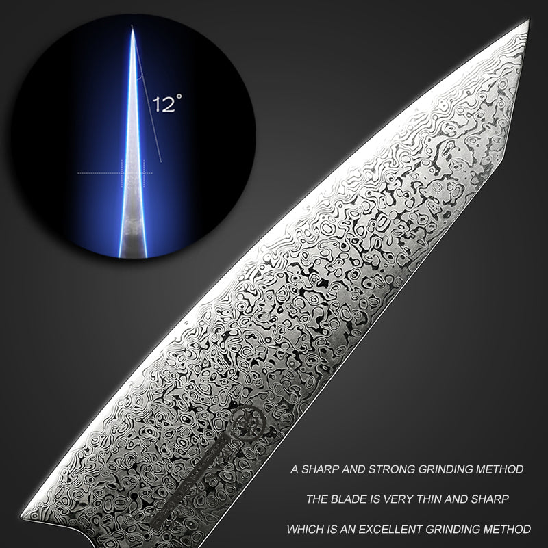 8 Inch Kiritsuke Knife 67 Layers AUS-10 Japanese Damascus Kitchen Chef Knife Kitchen Meat Fish Salmon Sashimi Sushi Knives