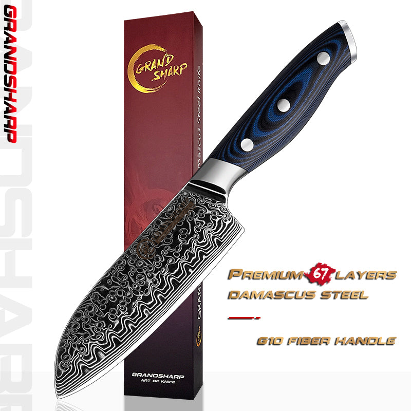 Damascus Kitchen Knives 67 Layers AUS-10 Japanese Steel Chef Santoku Boning Utility Slicing Knives