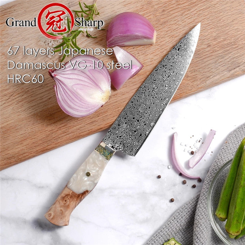7.6 Inch Japanese Chef Knife vg10 Damascus Kitchen Knife Vegetables Meat Cutter Kitchen Cooking Knives Gift Box