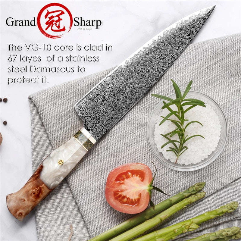 7.6 Inch Japanese Chef Knife vg10 Damascus Kitchen Knife Vegetables Meat Cutter Kitchen Cooking Knives Gift Box