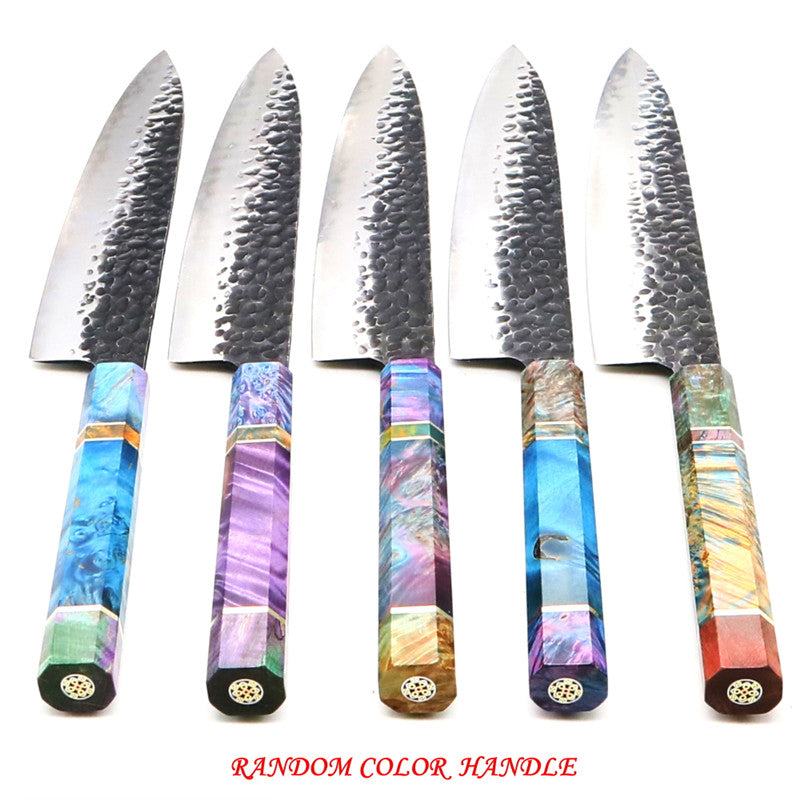 Hand Forged 8 Inch Chef Knife 3 Layers AUS-10 Japanese Steel Sushi Sashimi Kitchen Tools Gyuto Cleaver Slicing Knives