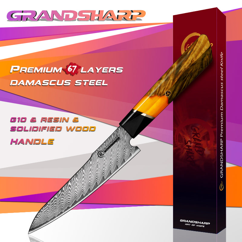 67 Layers Damascus Stainless Steel Japanese Chef Kitchen Knives Nakiri Santoku Knife Meat Slicer Vegetables Cutter