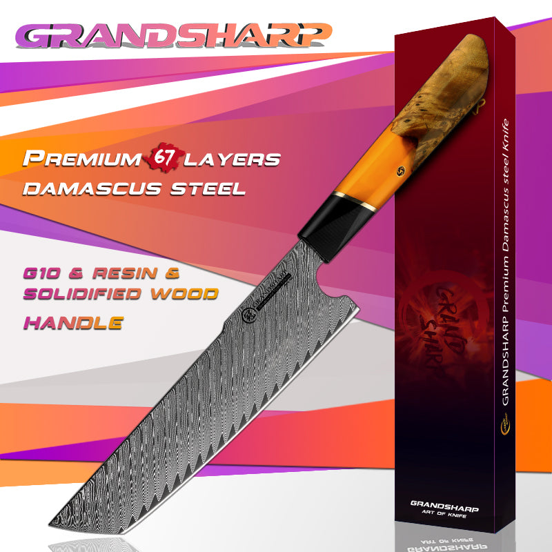 67 Layers Damascus Stainless Steel Japanese Chef Kitchen Knives Nakiri Santoku Knife Meat Slicer Vegetables Cutter