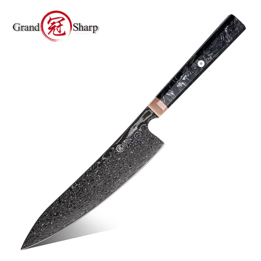 Grandsharp Black Damascus Gyuto Chef Knife