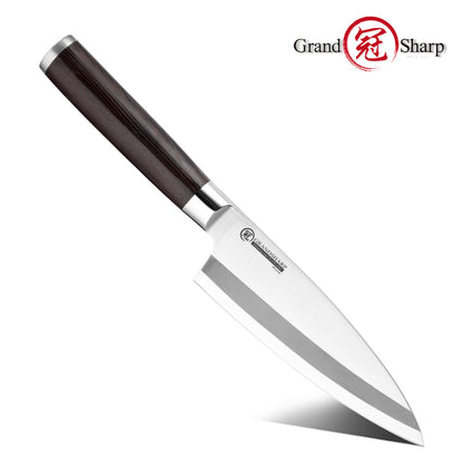 Grandsharp 5Cr15MoV Deba Knife with Wenge Wood Handle