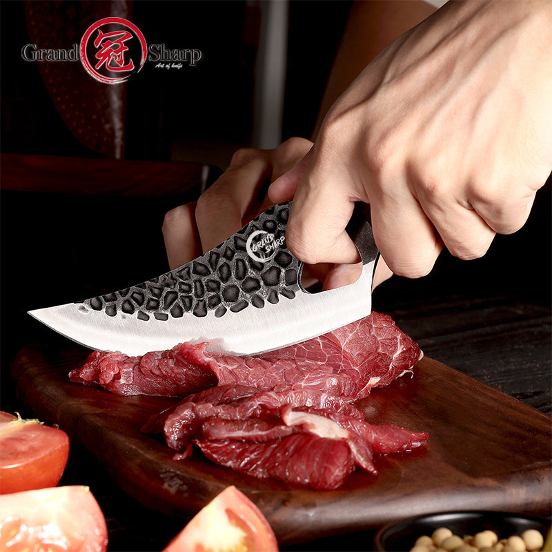 6 Inch Boning Knife Stainless Steel Cleaver Handmade Kitchen Knife Forged Steel Serbian Chef Knife Outdoor Knife Tool GRANDSHARP