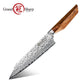 Grandsharp Custom Rose Wood Handle Damascus Kiritsuke Knife