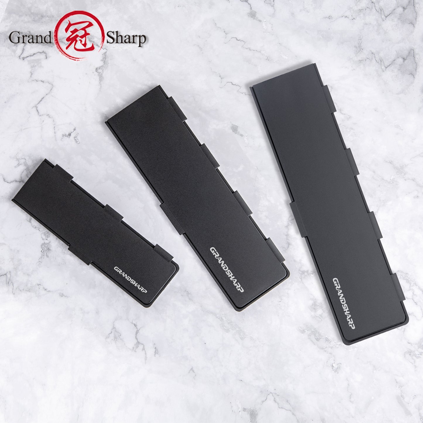 Grandsharp 10/8/6'' Plastic Magnetic ABS Knife Sheath Kitchen Chef Knife Blade Guard Black Plastic Magnetic Knife Blade Sheath