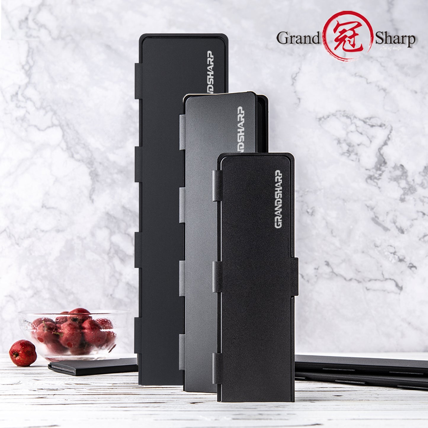 Grandsharp 10/8/6'' Plastic Magnetic ABS Knife Sheath Kitchen Chef Knife Blade Guard Black Plastic Magnetic Knife Blade Sheath