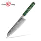 Grandsharp Green Handle Damascus Kiritsuke Chef Knife
