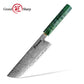 Grandsharp Green Handle Damascus Nakiri Knife