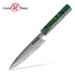 Grandsharp Green Handle Damascus Utility Petty Knife