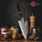 Grandsharp Kitchen Chef Knife 67-Layers Damascus Carbon Stainless Steel Bunka Knife with Wood Ebony Handle