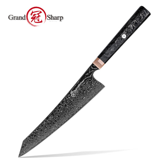 Grandsharp Black Damascus Kiritsuke Knife
