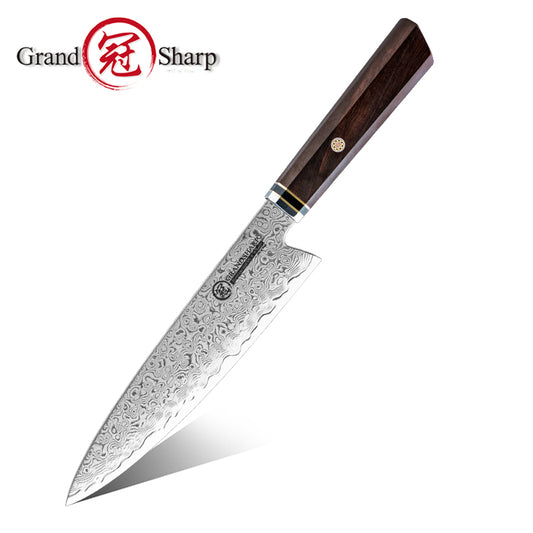 Grandsharp Handmade Damascus Petty Utility Knife with Ebony Handle