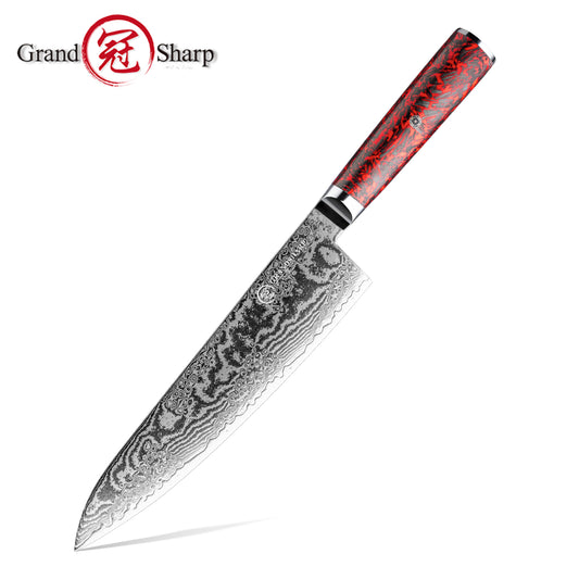 Grandsharp S35VN Damascus Chef Gyuto Knife