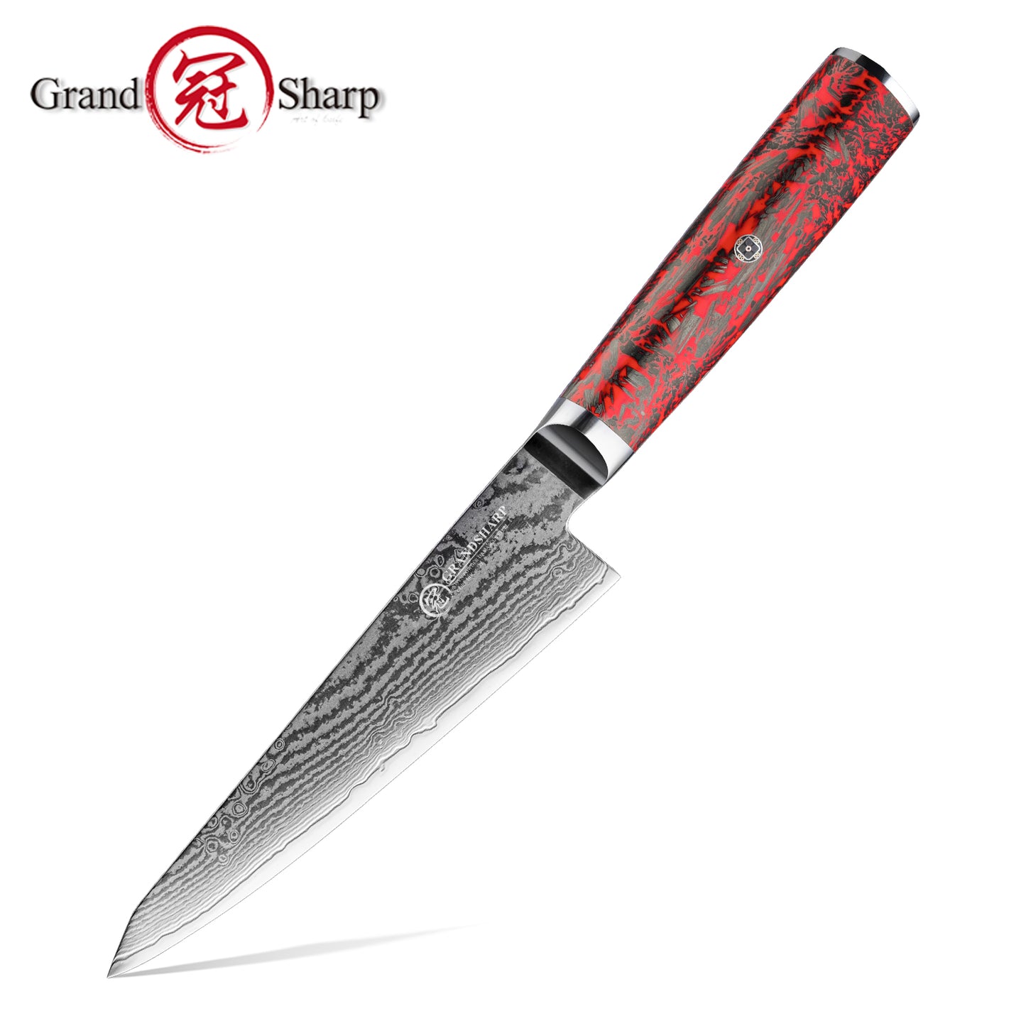 Grandsharp S35VN Damascus Garasuki Boning Knife