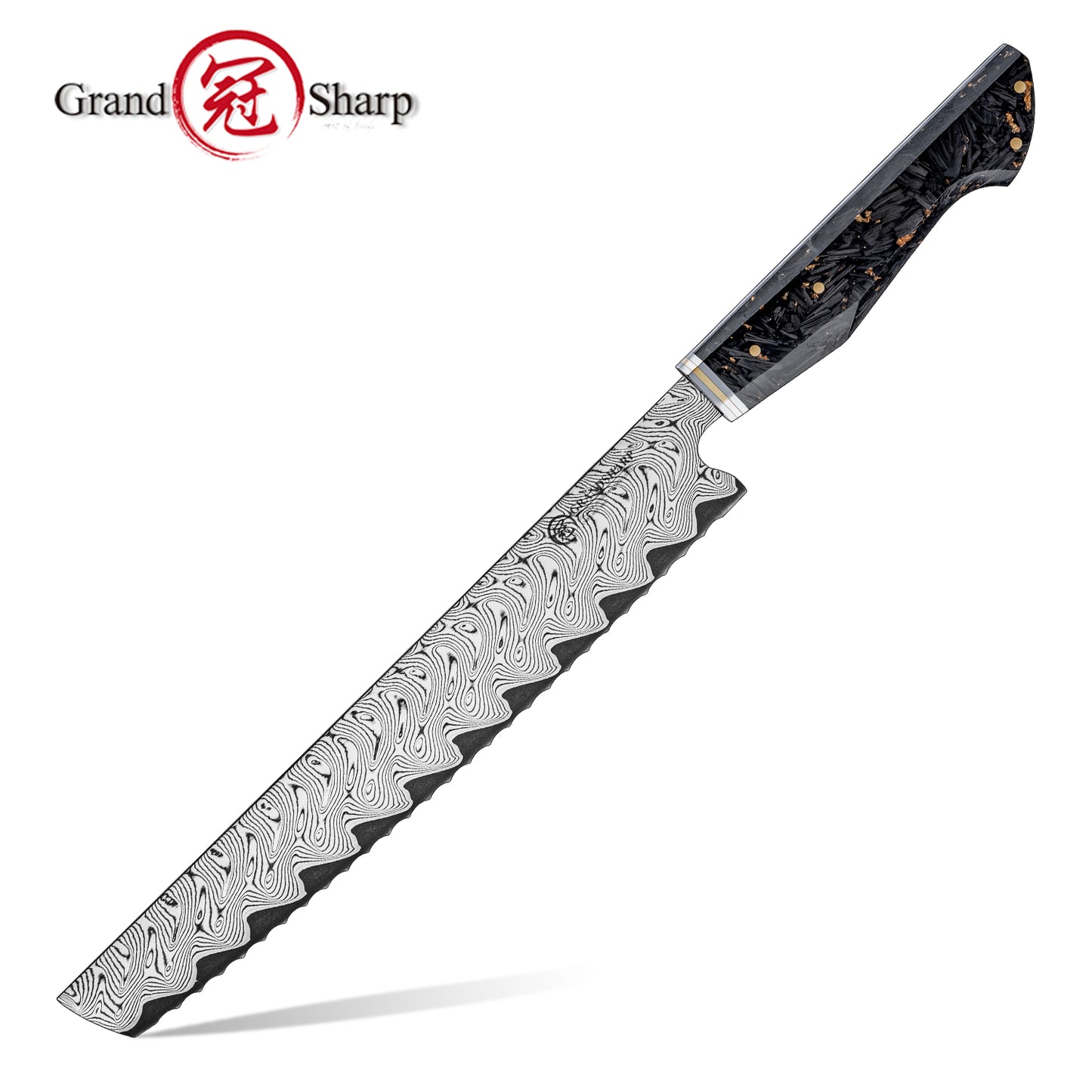 Grandsharp AUS-10 Damascus New Blade Technique Professional Kitchen Knife