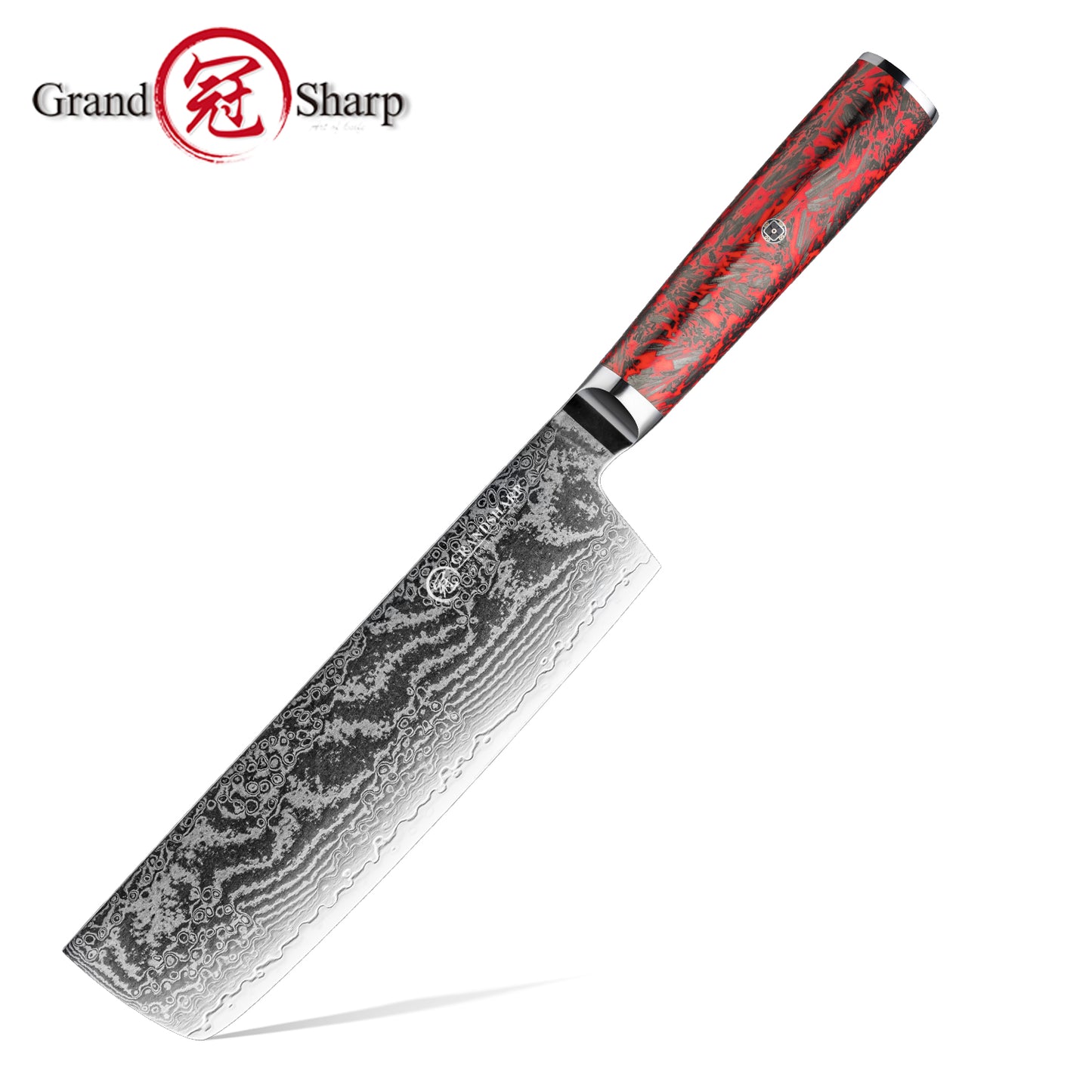 Grandsharp S35VN Damascus Nakiri Knife