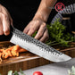 Grandsharp 8 Inch Kitchen Sakimaru Knife Handmade AUS10 Steel Sakimaru Knives Meat Cutting with Mkuruti Wood Handle