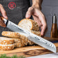 Grandsharp 10 Inch Bread Chef Knife 67 Layers Damascus Steel Kitchen Bread Knife Cutting Bread Knife with Olive Wood Handle