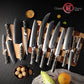 Grandsharp Premium 67 Layers Damascus Stainless Steel Kitchen Chef Knife Sets with Black Carbon Fiber and Gold-foil Resin Handle