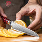Grandsharp 4 Inch Japanese Damascus 67 Layers S35VN Steel Paring Knife Little Kitchen Paring Knife Carbon Fiber Red Risen Handle