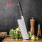 Grandsharp Damascus Steel 7 Inch Nakiri Knife Carbon Fiber Gold-foil Resin Handle