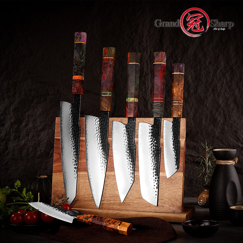 Grandsharp Handmade Kitchen Knives Japanese Steel Chef's Knife Forged Cleaver Vegetable Cutting Meat Slicer Knife Cooking Tool