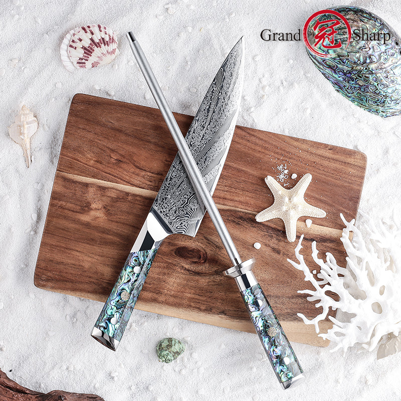 Grandsharp Hot Selling Sharpening Rod Knife Sharpener 10 Inch Honing Steel Knife Sharpening Steel