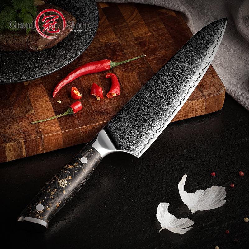 Grandsharp Damascus Kitchen Knife Professional 10Cr15CoMoV Damascus Steel Chef Knife