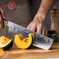 Grandsharp Custom 67 Layers S35VN Damascus Nakiri Knife Carbon Fiber and Red Risen Handle