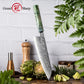 Grandsharp 8'' Kiritsuke Knife Damascus Steel Kitchen Knives Meat Vegetable Slicer Cooking Tools Green Solidified Wood Handle