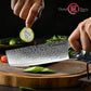 Grandsharp Professional 7" Inch 67 Layers Damascus Steel Kitchen Knife Chef Nakiri Knife With Pakka Wood Handle