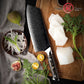 Grandsharp 7.5'' Damascus Premium Cleaver Knife 10cr15comov Carbon Steel Knives with Gold-foil Decoration Resin Handle