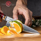 Grandsharp 67 Layers Damascus S35VN Steel Multifunction 6" Utility Knives Carbon Fiber Red Risen Handle