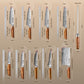 Grandsharp Custom Rose Wood Handle Damascus Kitchen Knife Collection