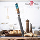 Grandsharp 7.5" Inches Bread Knife Damascus Steel Kitchen Chef Serrated Bread Cutting Knife With Solidfied Wood and Resin Handle