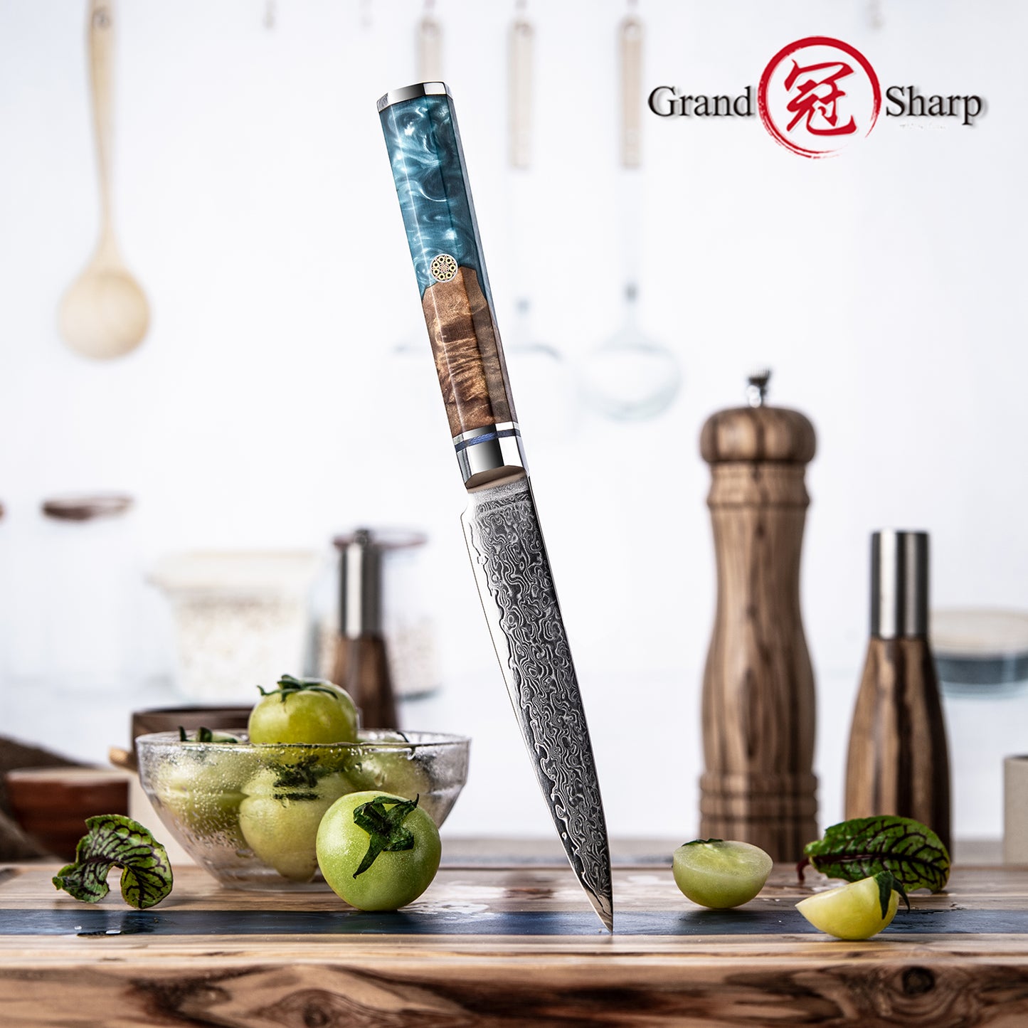 4.3'' Multi-purpose Utility Kitchen Knives Professional Damascus Carbon Steel 10CR15MOV Kitchen Paring Knife Cookware
