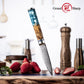 3.5" Damascus 10CR15MOV Carbon Steel Blade With Octagonal Resin+Wood Handle Vegetables Meat Cutter Chef Kitchen Knife