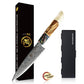 Grandsharp White Resin Handle Kiritsuke 67 Layers Real Damascus Chef Paring Utility Knife Multifunctional Kitchen Knives Set