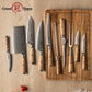 Grandsharp Custom Olive Wood Handle Damascus Kitchen Knife Collection
