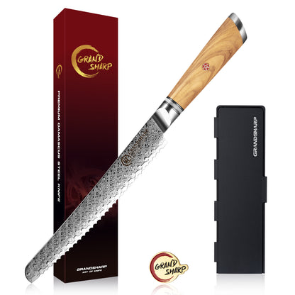 Grandsharp Damascus Steel Set Damascus AUS 10 Chef Knife Santoku Utility Paring Cleaver Kitchen Knife Collection